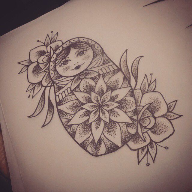 640x640 Russian Doll Tattoo Ideas Dolls, Tattoo And Doll - Russian Doll Sketch