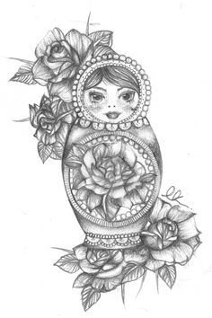 236x354 47 Best Russian Doll Tattoo Images Matryoshka Doll - Russian Doll Sketch