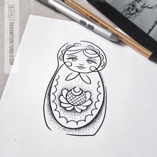 500x500 Matryoshka Doll Tattoo Tumblr - Russian Doll Sketch