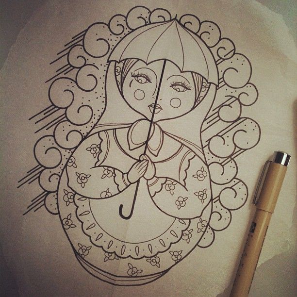 612x612 Russian Doll Sketch - Russian Doll Sketch