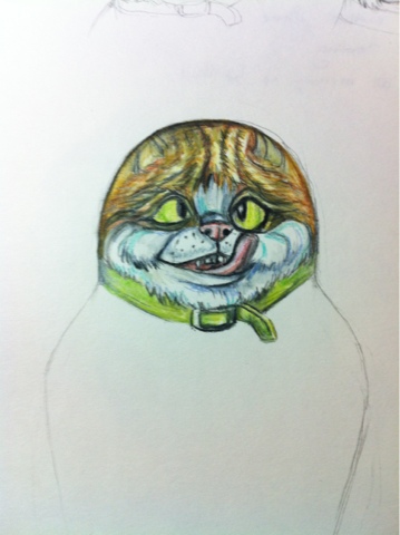 359x480 Zingle Boo Tattoo Russian Doll Cat Tattoo Sketch - Russian Doll Sketch