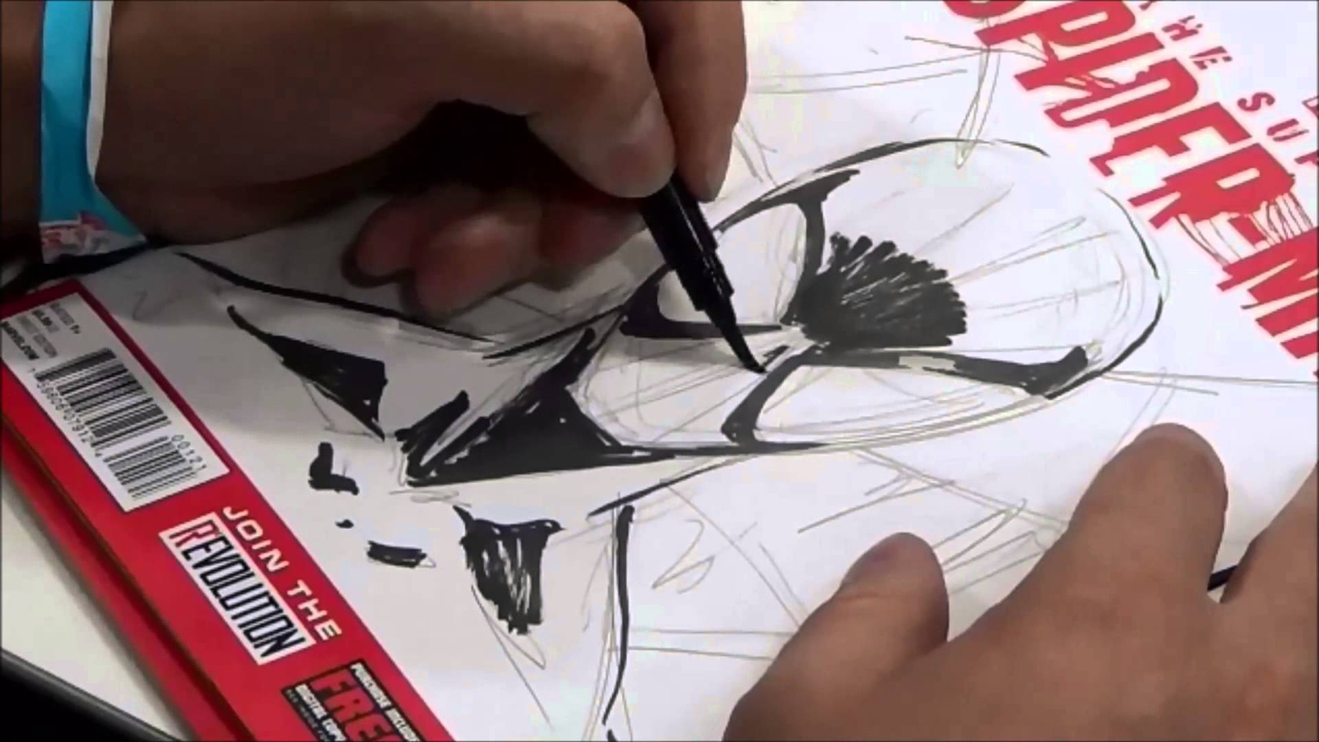 1920x1080 Ryan Stegman Drawing Spider Man - Ryan Stegman Sketch