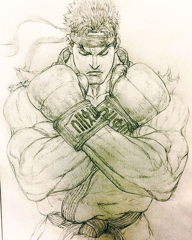 640x800 Sfv Ryu Sketch By Mr. Shoryuken Artwork Street - Ryu Sketch
