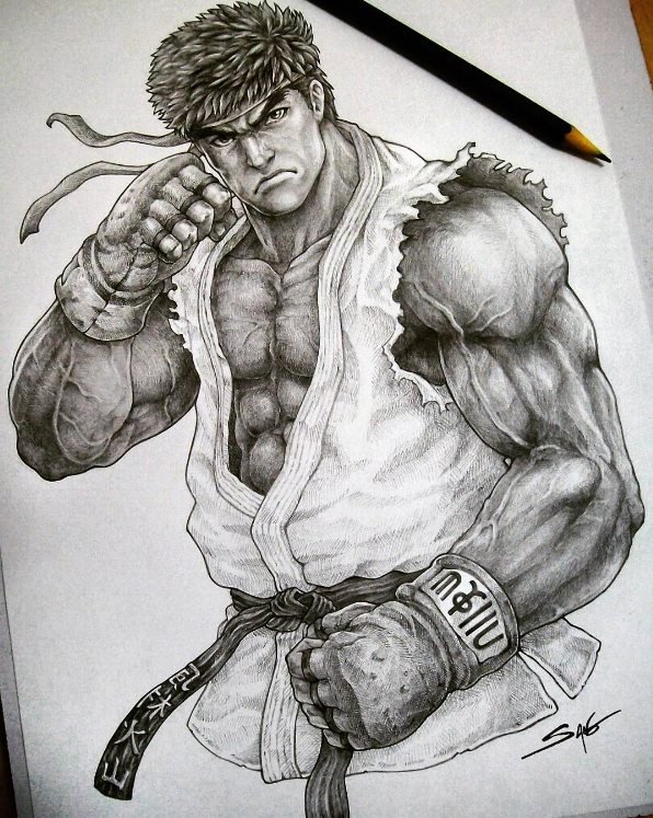 596x747 Street Fighter On Twitter Incredible Ryu Art By Sano Br! Https - Ryu Sketch