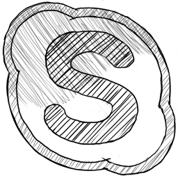 256x256 Hand Sketch, Skype, Voip Icon - S Sketch