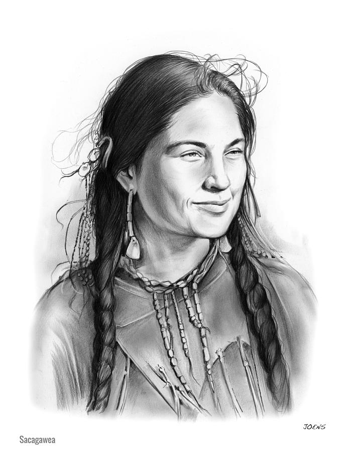699x900 Sacagawea Drawing By Greg Joens - Sacagawea Sketch