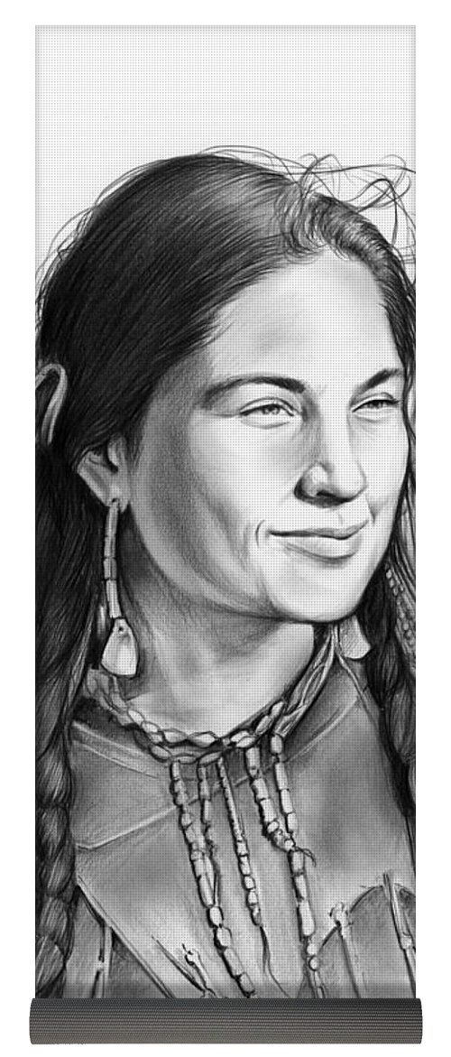 500x1171 Sacagawea Yoga Mat For Sale By Greg Joens - Sacagawea Sketch