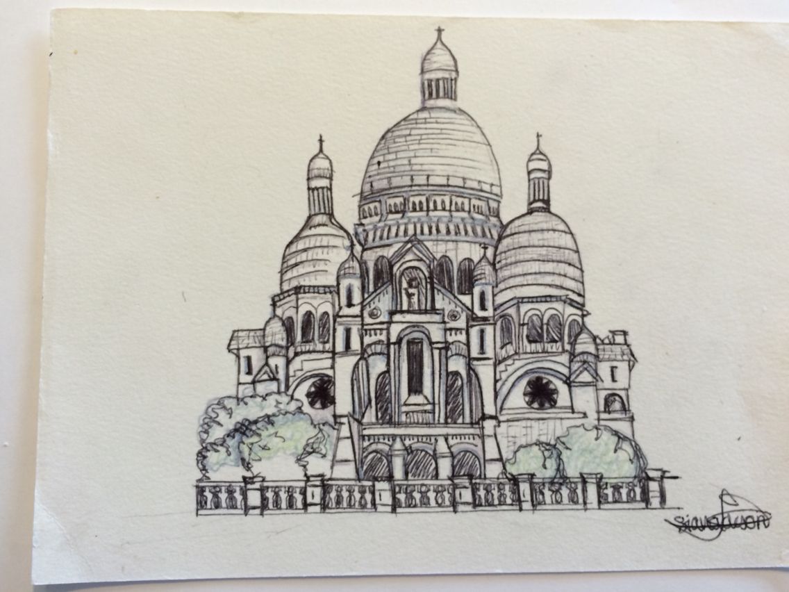 1136x852 Paris City Break, Sketch In Pencil And Fine Liner. My - Sacre Coeur Sketch