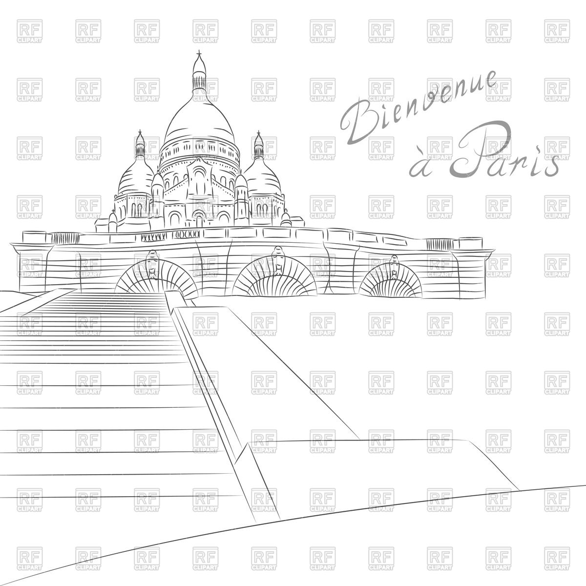 1200x1200 Sketch Of Basilica Sacre Coeur In Paris Vector Image Vector - Sacre Coeur Sketch