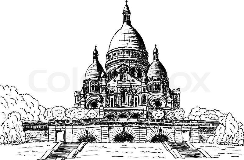 800x524 Vector - Sacre Coeur Sketch