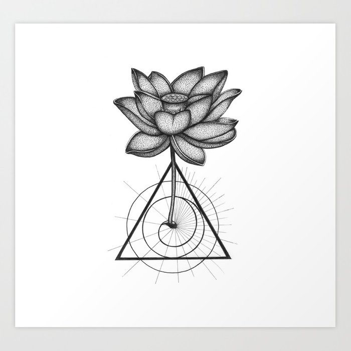 700x700 Sacred Geometry Lotus Art Print By Meybe13 Society6 - Sacred Geometry Sketch