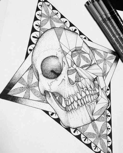 512x640 David Sacred Geometry Skull - Sacred Geometry Sketch