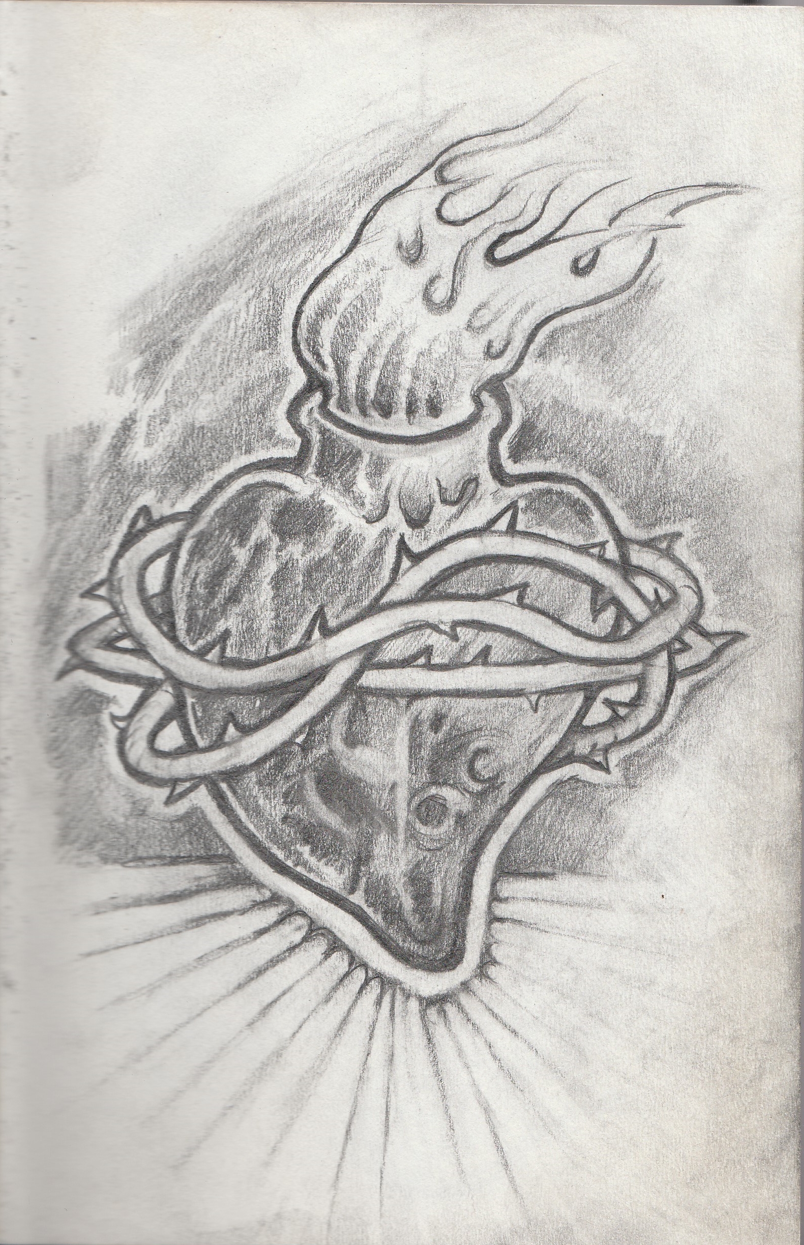 1581x2448 Sacred Heart Drawing Ted Parsons - Sacred Heart Sketch