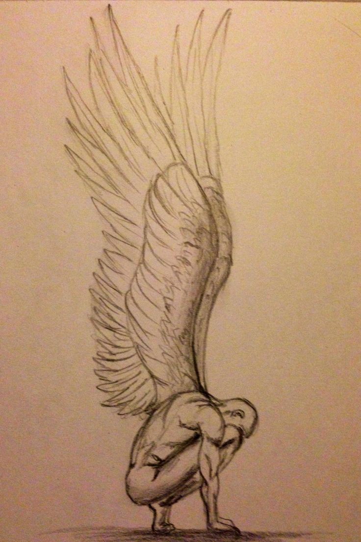 Sad Angel Drawing 11 - Sad Angel Sketch. 