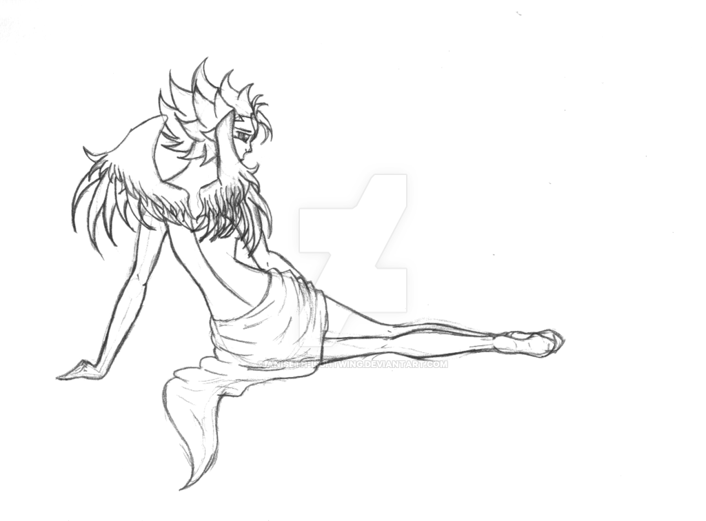 1024x756 Sad Angel Sketch By Aniseth Lightwing - Sad Angel Sketch