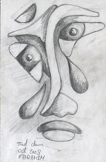 210x320 Sad Clown Drawing By Ebrahim Metwaly - Sad Clown Sketch