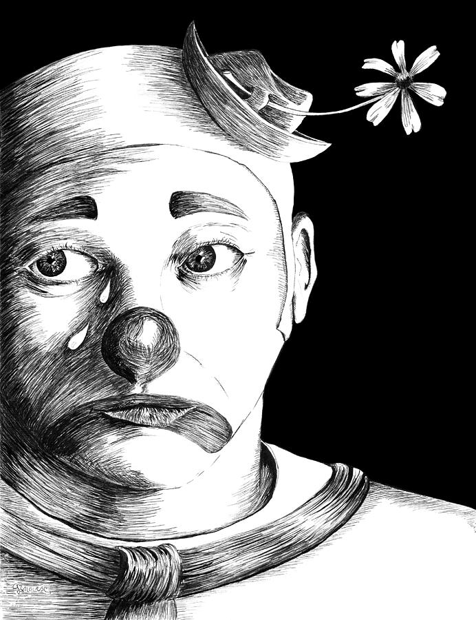 692x900 Sad Clown Drawings Fine Art America - Sad Clown Sketch