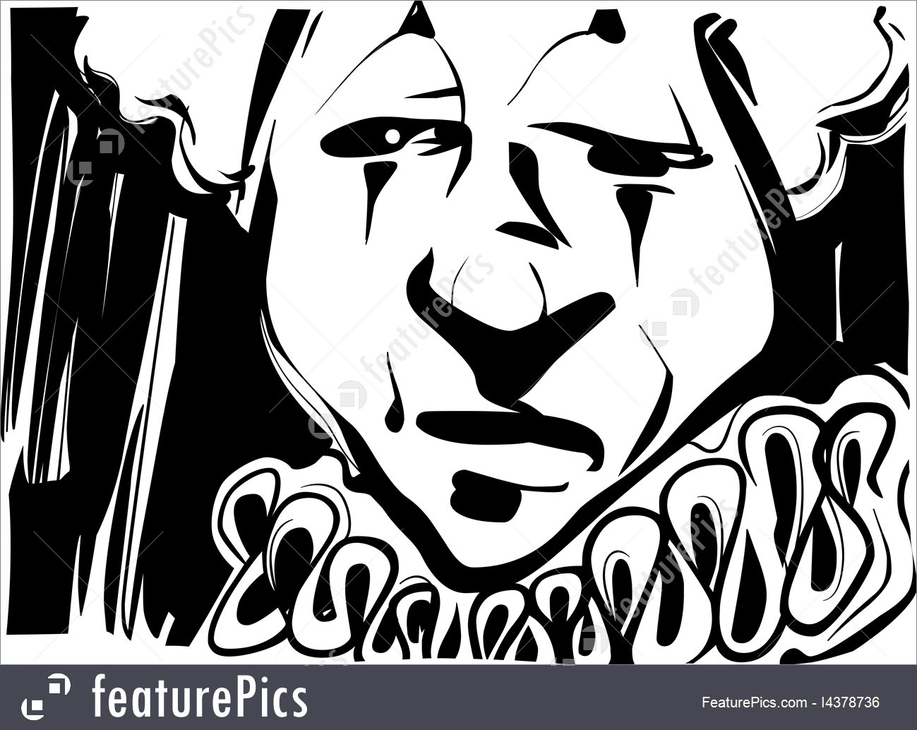 1299x1034 Sad Clown Sketch Stock Illustration I4378736 - Sad Clown Sketch
