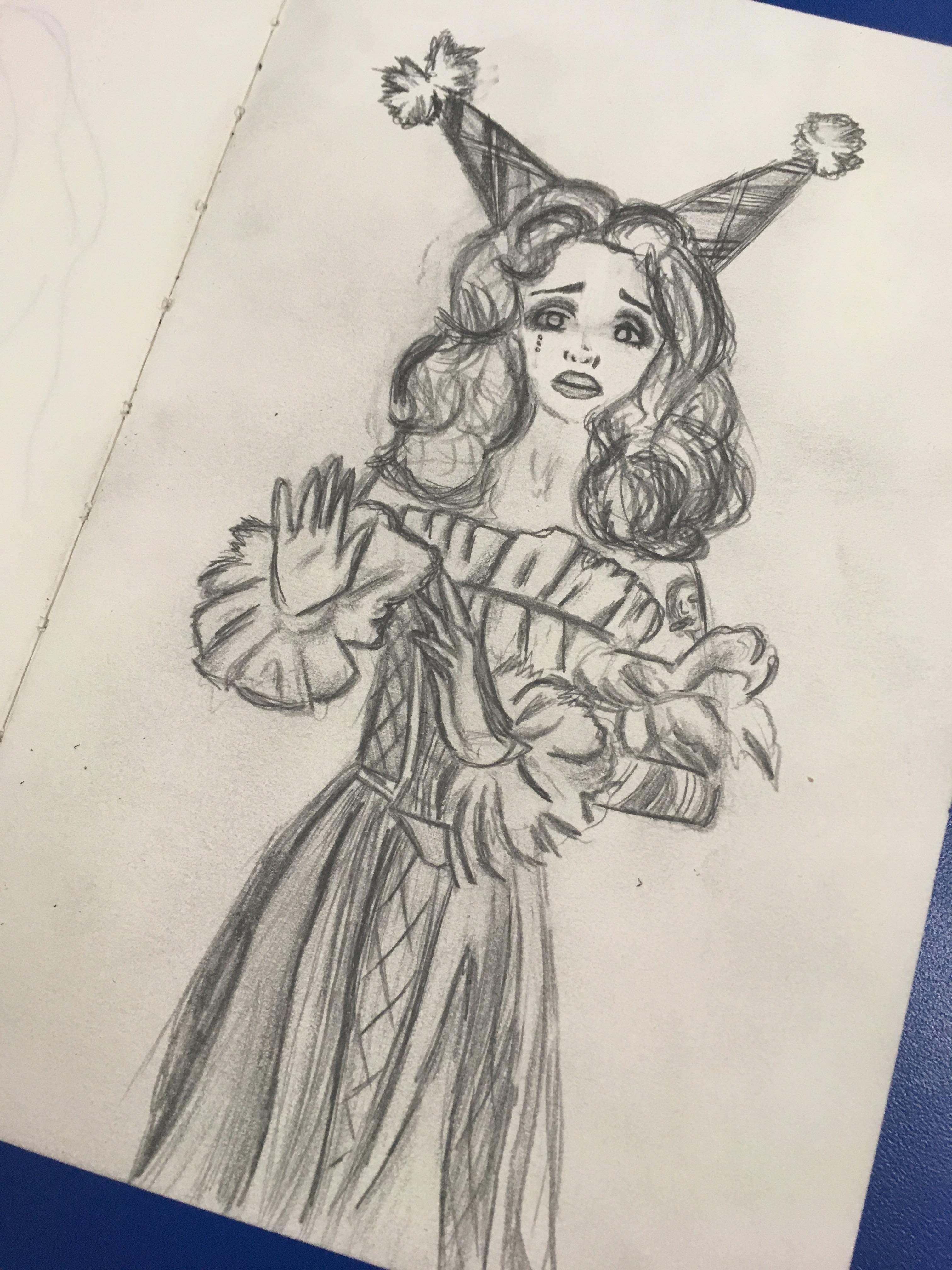 3024x4032 Since I Was Inspired By Sad Clown Aja, I Decided To Make A Quick - Sad Clown Sketch