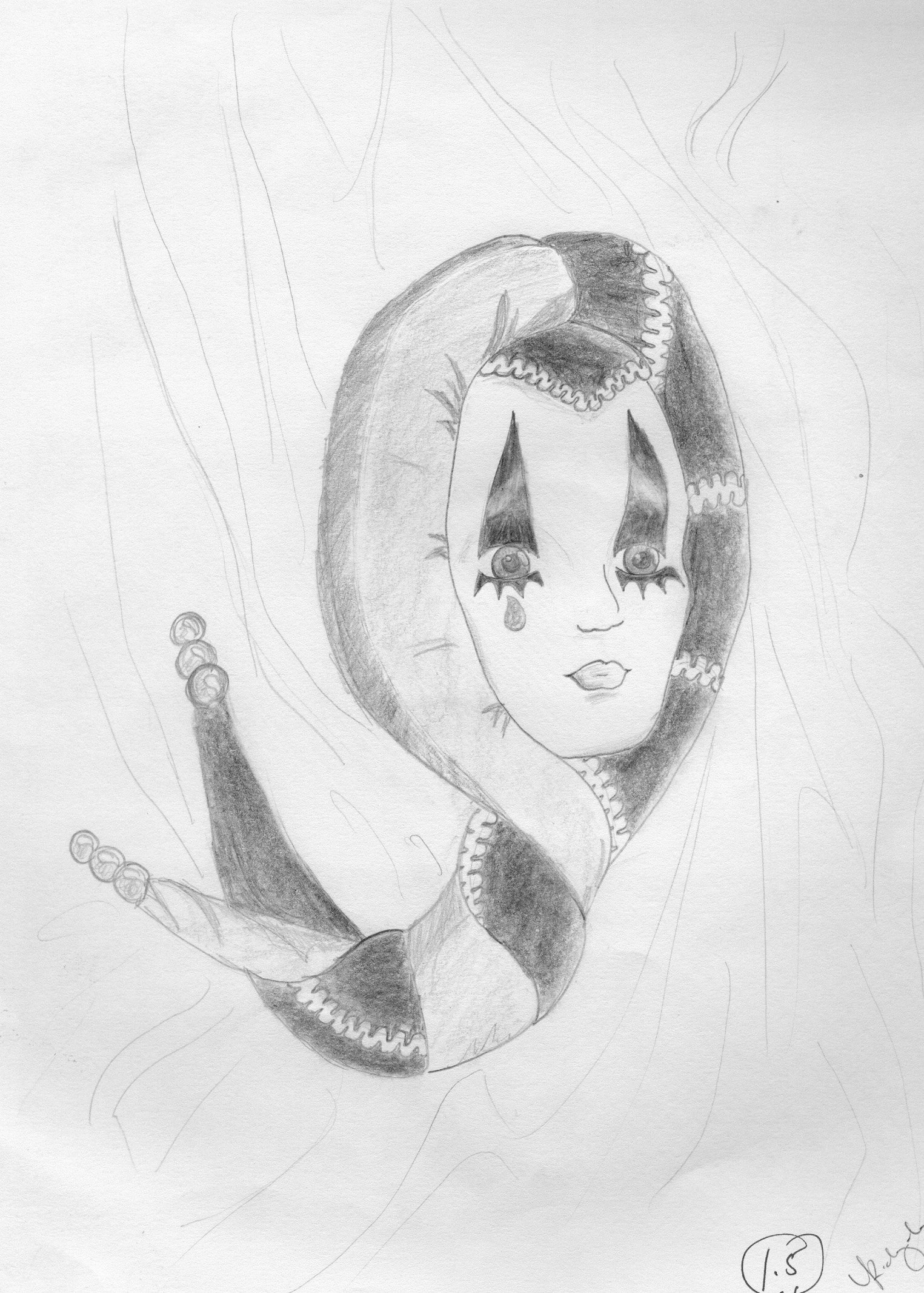 1525x2132 Sad Clown By Achairandi - Sad Clown Sketch