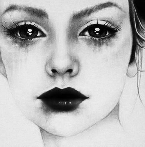 499x506 Girl Shared By On We Heart It - Sad Girl Sketch