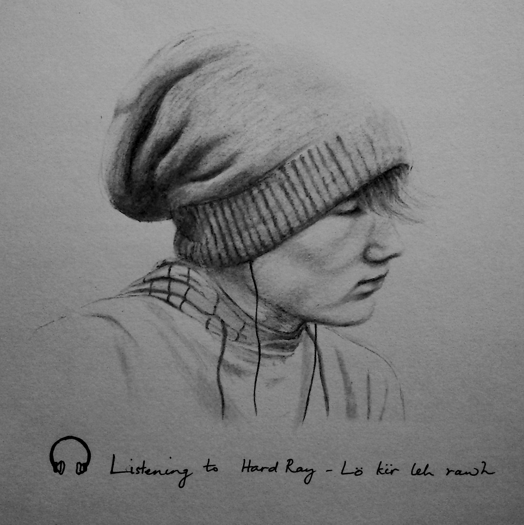 1021x1024 Masseu Learns To Sketch Sad Guy Listening To Music Sketch - Sad Guy Sketch