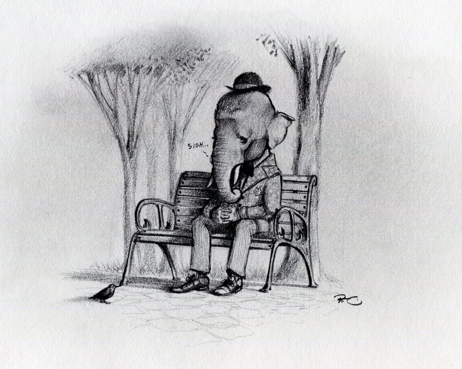900x719 Sad Elephant Guy By Robthedoodler - Sad Guy Sketch