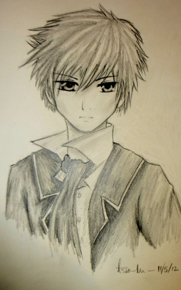 736x1175 Gallery Sad Anime Guy Drawings In Pencil, - Sad Guy Sketch