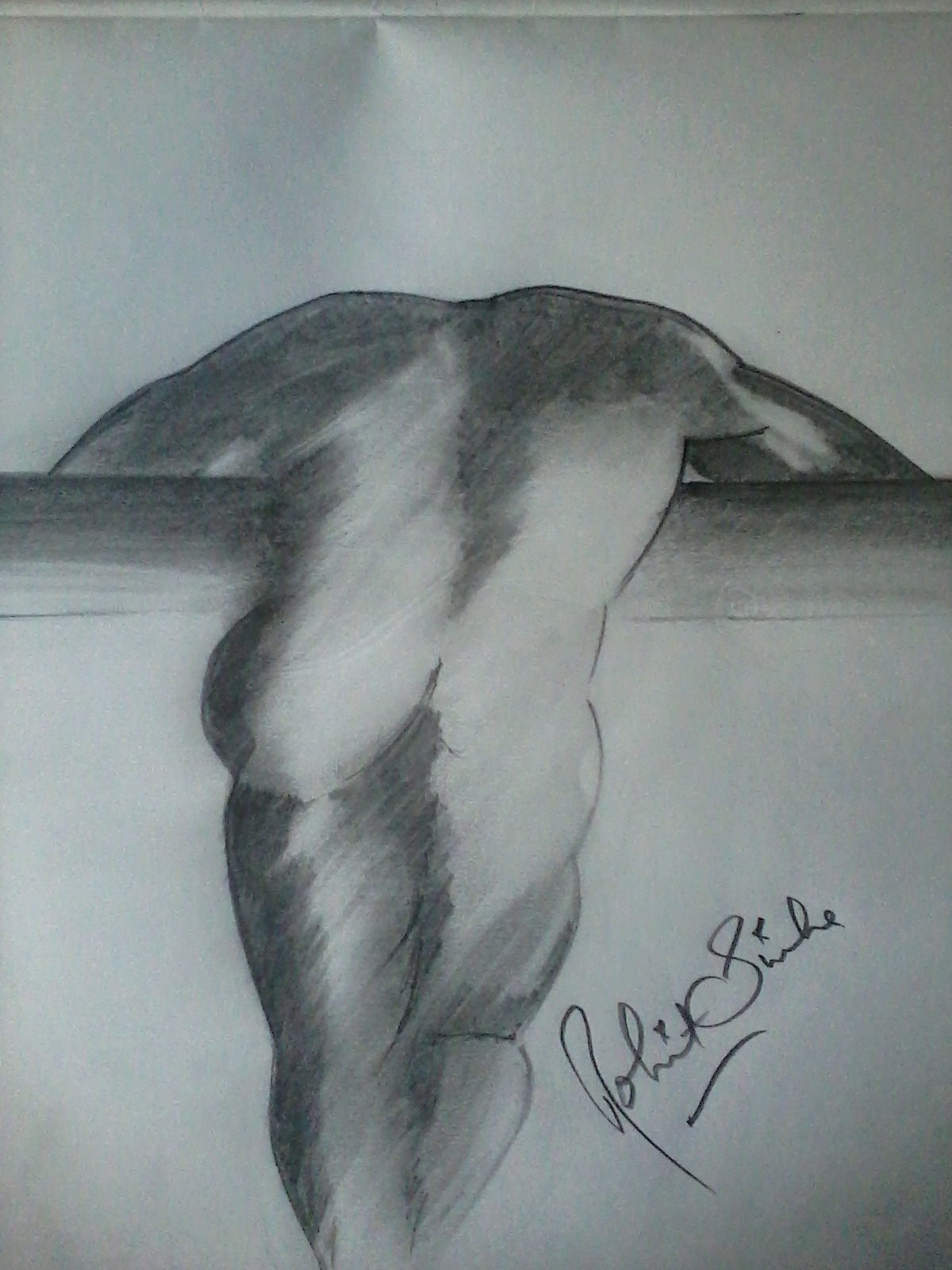 1200x1600 Charcoal Sketch Of A Sad Man - Sad Man Sketch