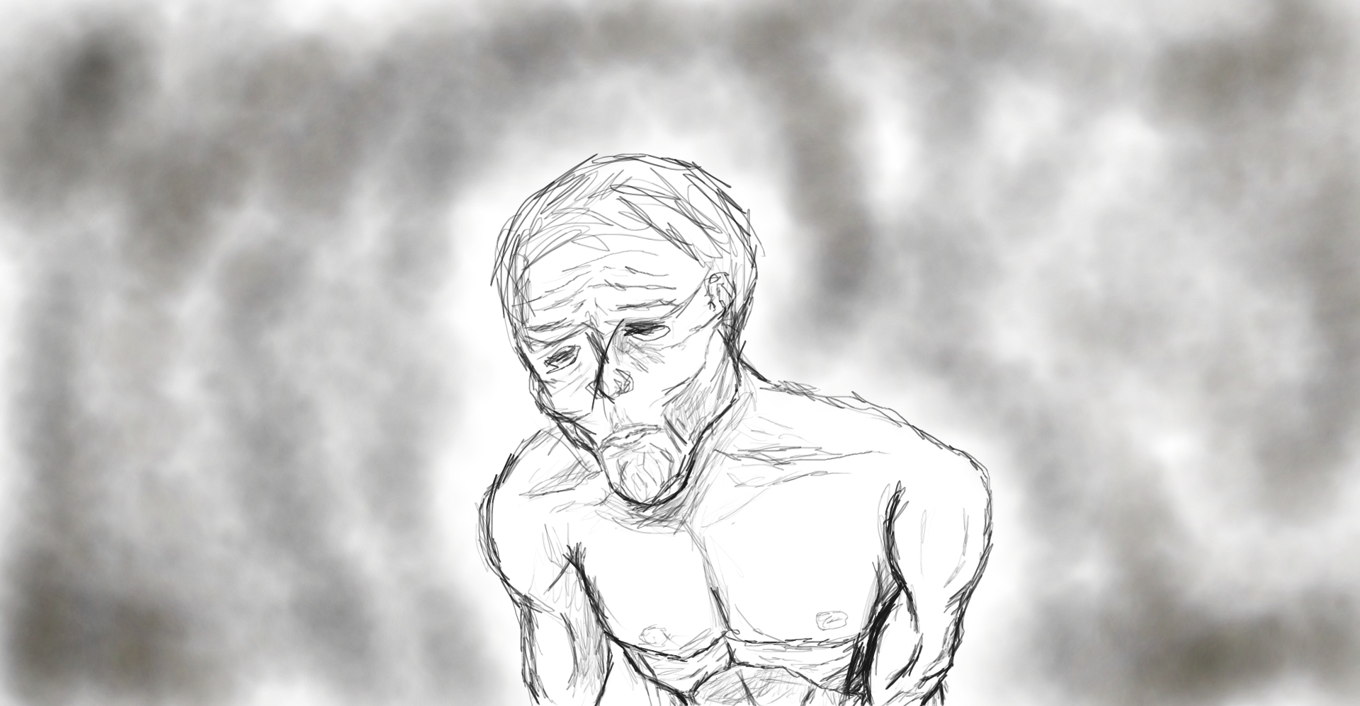 1920x998 Sad Man Quick Sketch Nathanielwotton - Sad Man Sketch