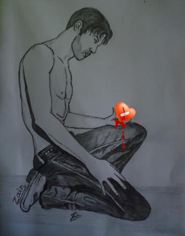 368x470 Pencil Sketches Amp Painting Sad Guy - Sad Sketch Images