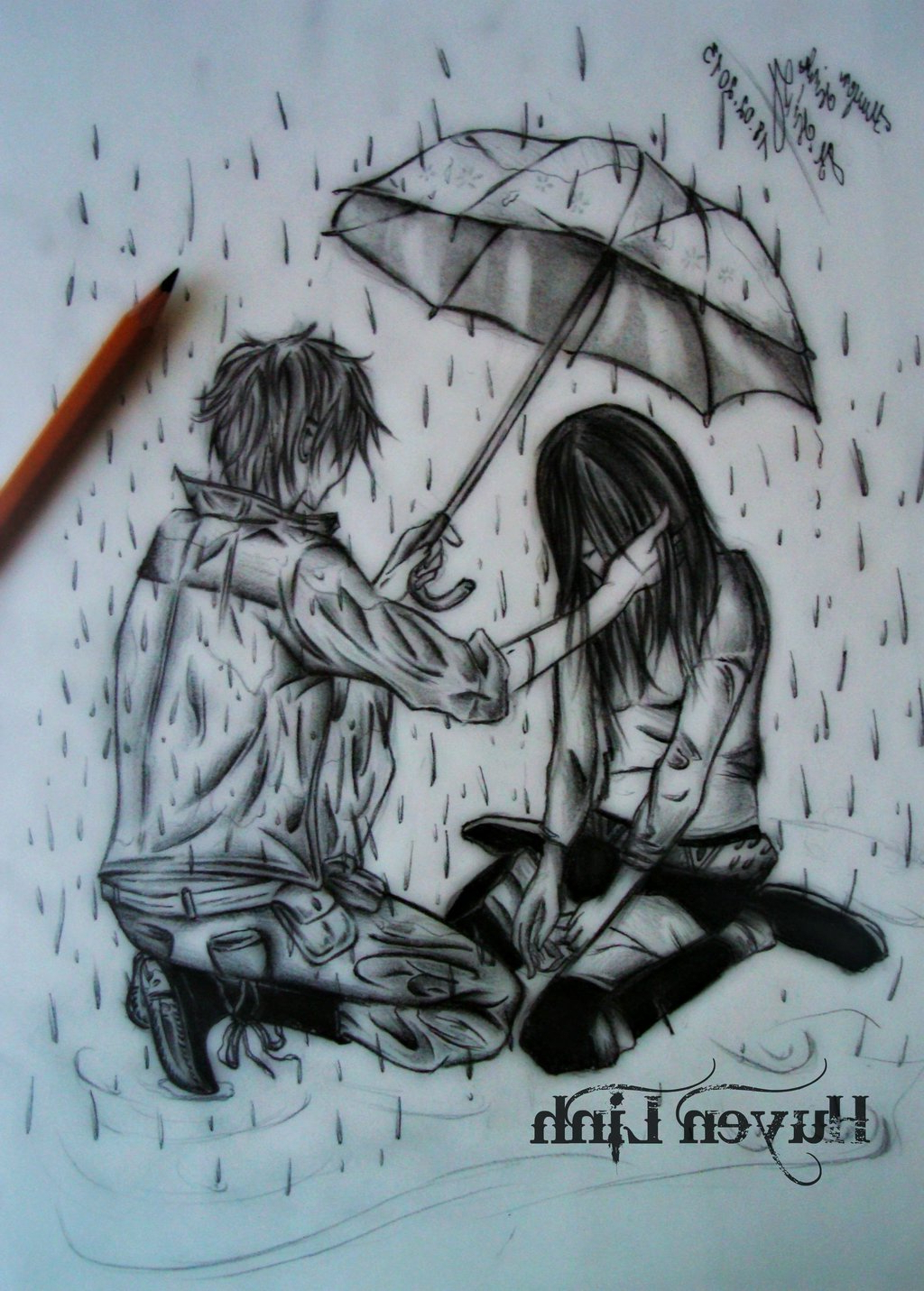 Traurige Liebesbilder: Drawing Sad Love Scenes