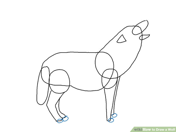 728x546 4 Ways To Draw A Wolf - Sad Wolf Sketch