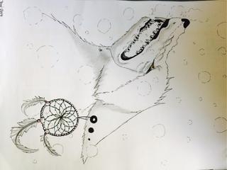 320x240 A Poster I Made Fore A Friend Of Mine ^^ - Sad Wolf Sketch