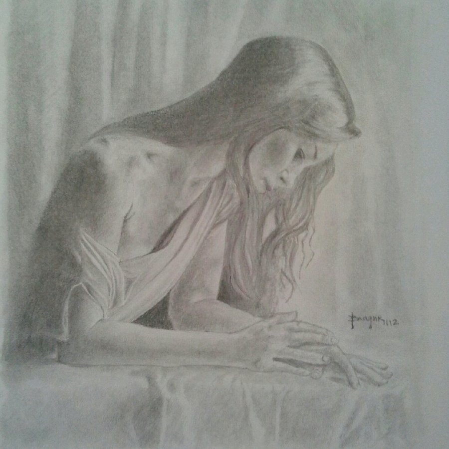 900x900 Sad Face Sketches Pencil Pencil Sketch Women Face - Sad Woman Sketch