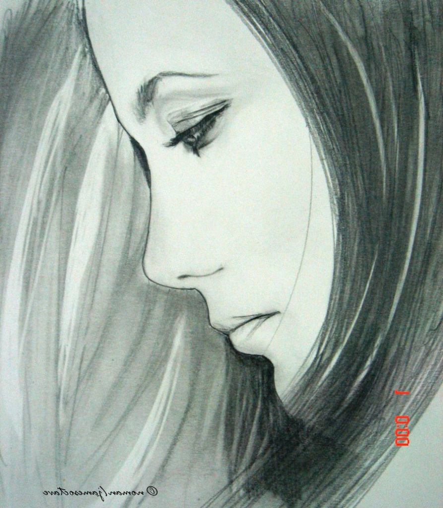 893x1024 Beautiful Lady Alone Sketch Sad Woman Drawing At Getdrawings - Sad Woman Sketch