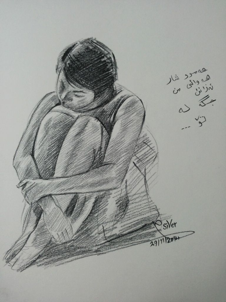 768x1024 Sad Woman Drawing By Siver Serwer Art Work (Painting, Drawing - Sad Woman Sketch