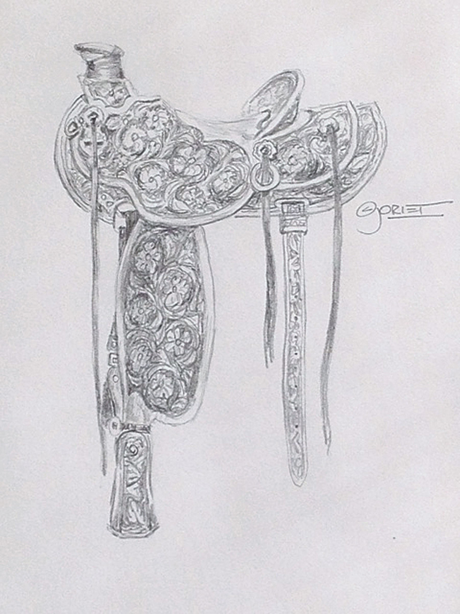 900x1200 Fancy Saddle - Saddle Sketch
