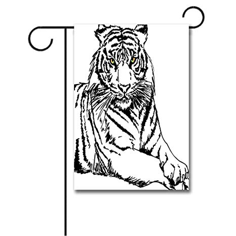 466x466 Wondertify Garden Flags Safari Sketch Of A Posing - Safari Sketch