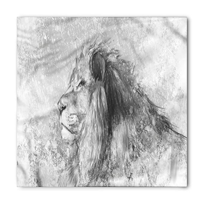 679x679 Ambesonne Animal Bandana, Sketch Safari Lion, Unisex - Safari Sketch