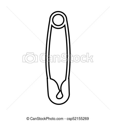 450x470 Safety Pin It Is Black Icon . Flat Style. - Safety Pin Sketch
