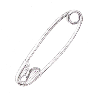 346x357 Pencil Creativeliz - Safety Pin Sketch