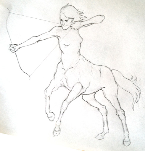 490x510 Zodiac 2015 Calendar Sketches The Museum - Sagittarius Sketch