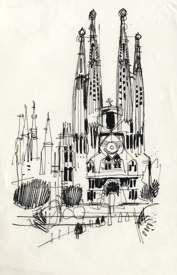 580x900 Paul Sharp - Sagrada Familia Sketch