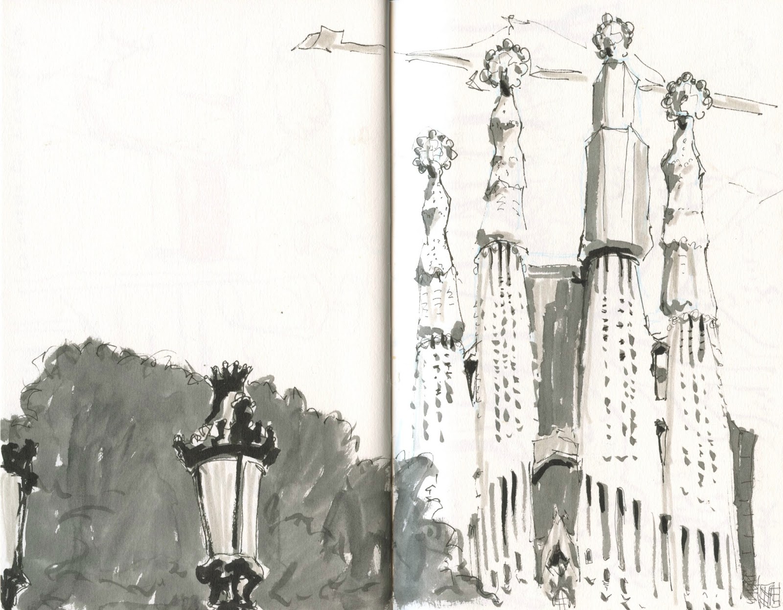 1600x1247 Sketchwork Barcelona Day 3 Perfect Day - Sagrada Familia Sketch