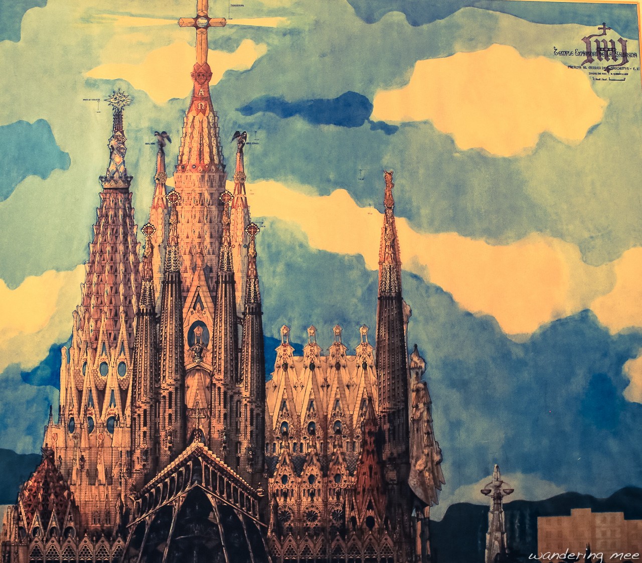 1280x1122 Stylized Jesus - Sagrada Familia Sketch