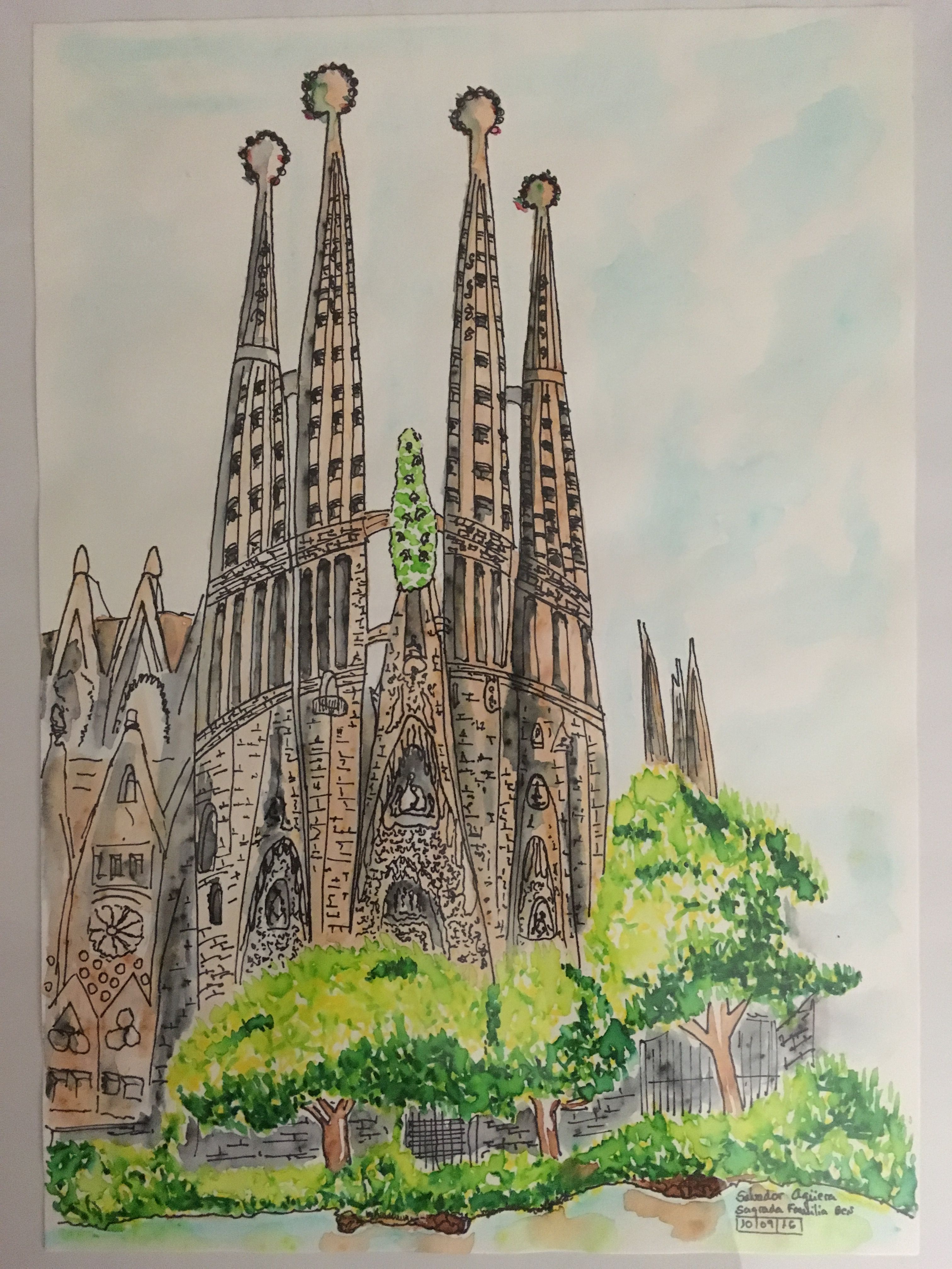 3024x4032 Barcelona (Spain) Sagrada Familia. Sketch Made With Watercolor - Sagrada Familia Sketch