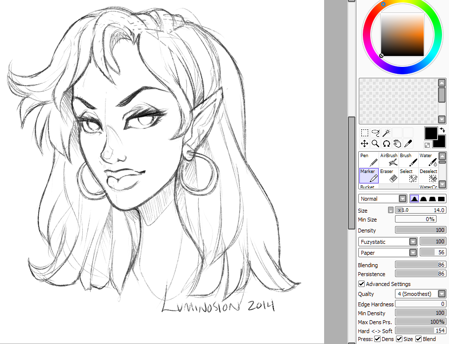 906x694 New Sai Sketch Settings By Luminosion - Sai Sketch