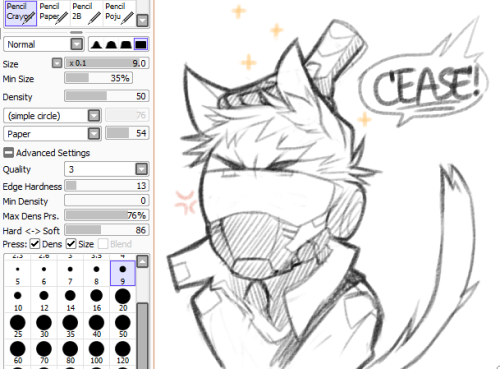 500x369 Pencil Crayon Brush Digital Sai Brushes, Paint - Sai Sketch Brush