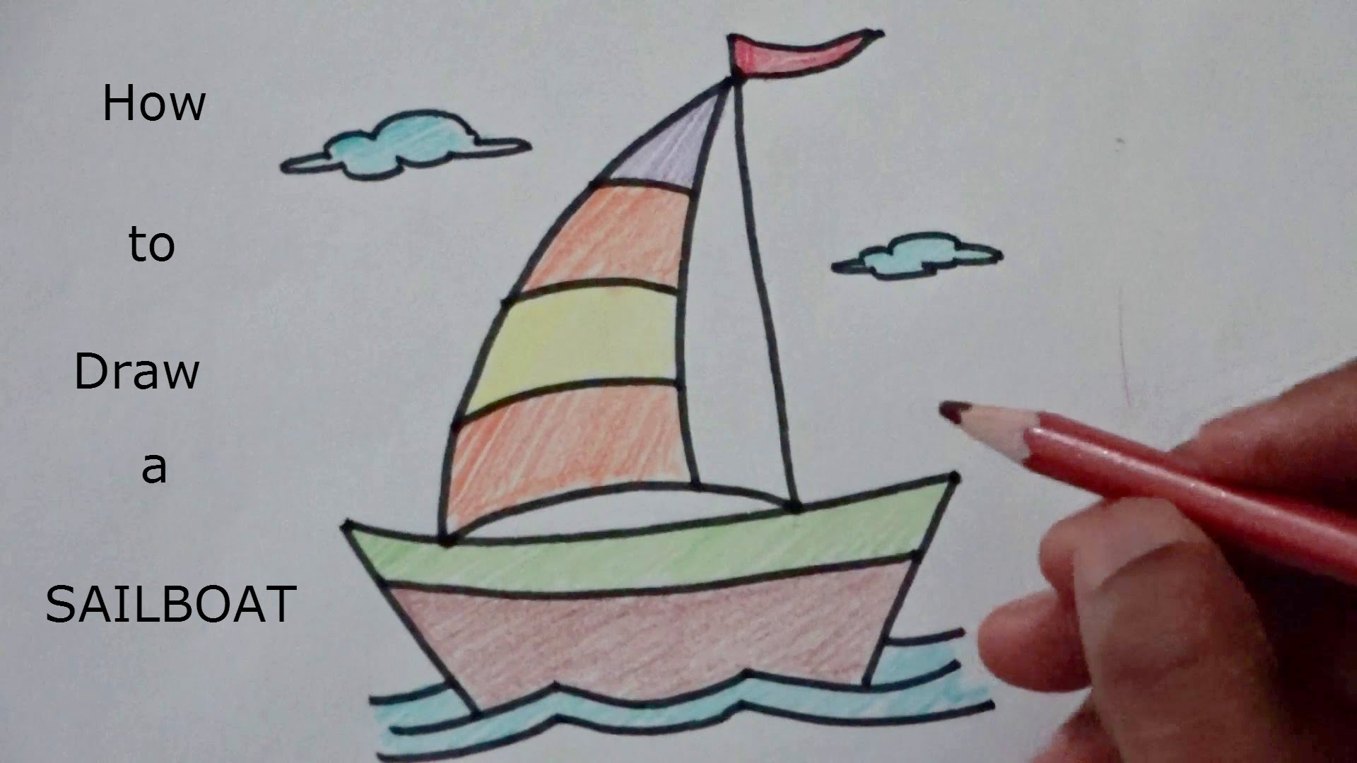 1920x1080 Learn How To Draw Sailboat - Sailboat Drawing Sketch